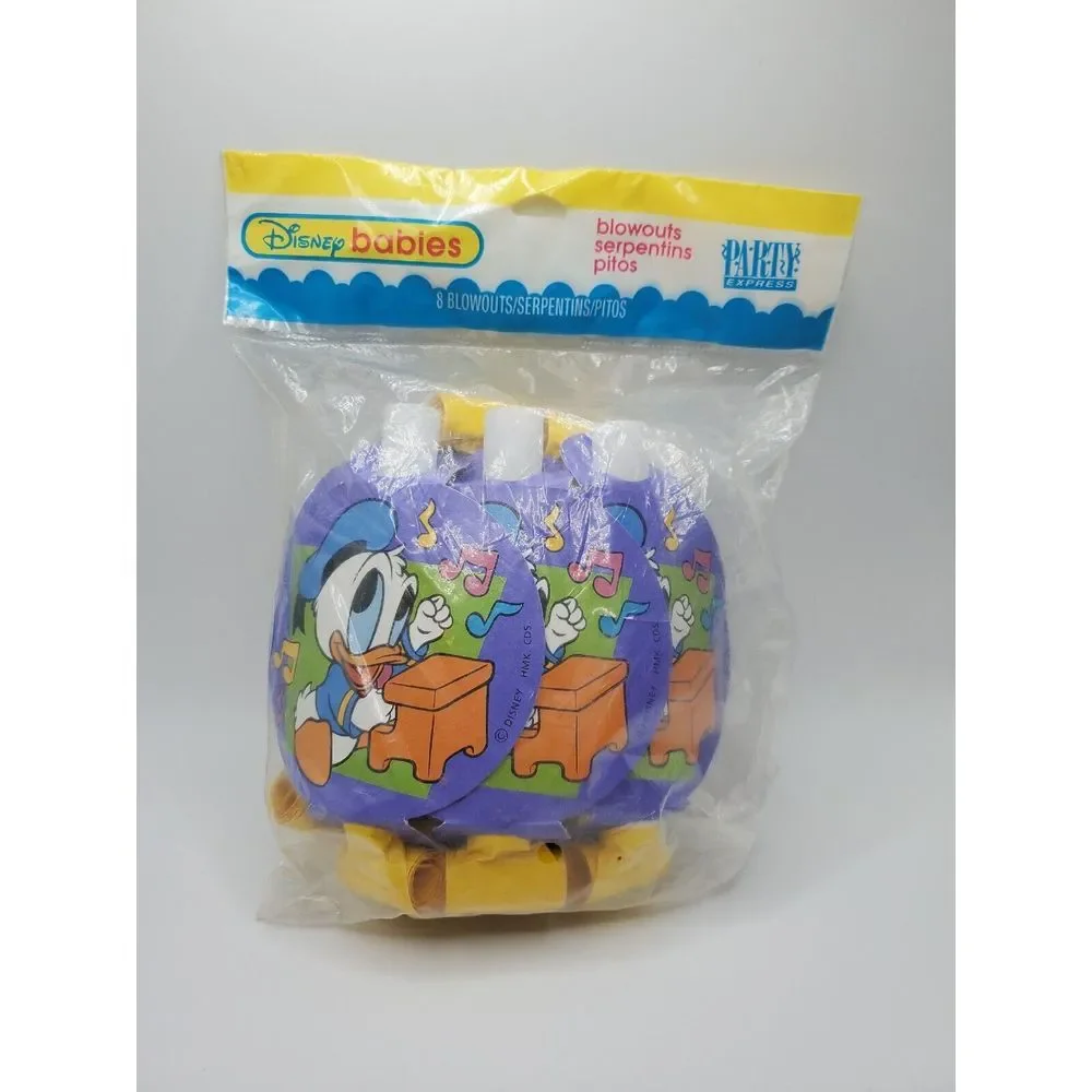Disney Babies Blowouts Party Hats Vintage Donald Duck Pluto 1st‎ Birthday 16 Pcs